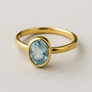 Anillo Costa Brava · Oro 18k con Aguamarina